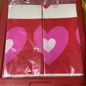 Valentines Theme Plastic Table Cover Heart Themed